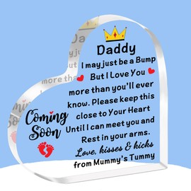 JETTOP Daddy to be Gifts -Dad to Be Gifts Acrylic Plaque New Dad Gifts for New Father First Time Dad Gift from Wife Soon to be Daddy Birthday Christmas Fathers Day