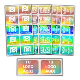 500 Hologramas Plastificados 28x20 Mm Logo Texto Num Serie