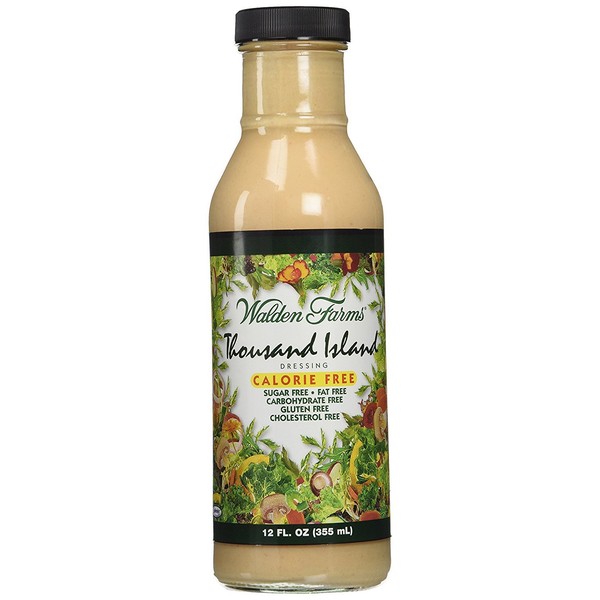 Walden Farms Thousand Island Dressing, 12 oz. Bottle, Fresh and Delicious Salad Topping, Sugar Free 0g Net Carbs Condiment, Smooth and Creamy
