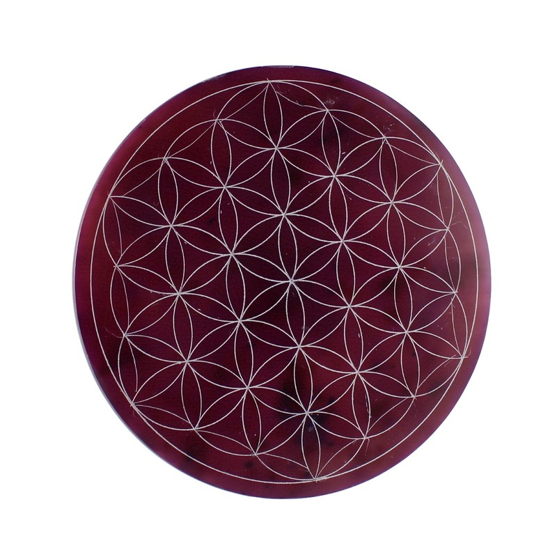 Budawi® Soapstone Coasters Set Round Flower of Life 7 Pieces