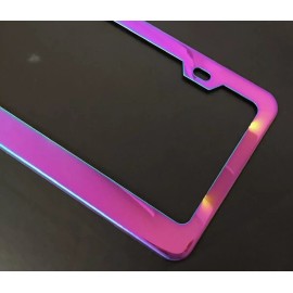 BLVD 1Pc Universal Neo Chrome Stainless Steel License Plate Frame