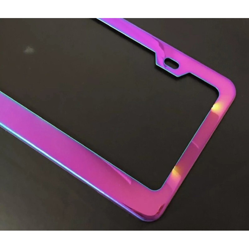 BLVD 1Pc Universal Neo Chrome Stainless Steel License Plate Frame
