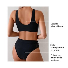 Rand Abbigliamento Pole Dance Donna, Abbigliamento Pole Dance, Top Sportivo con Trasparenza, Pantaloncini a Vita Alta, Abbigliamento Sportivo Sexy per Pole Sport, Pole Exotic, Nero (Indietro Scoperto
