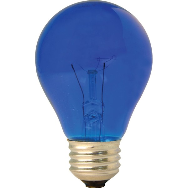 GE Lighting Party Light 49724 25-Watt Blue A19 Light Bulb with Medium Base, 1-Pack