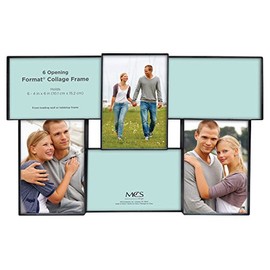 MCS Front-Loading Collage Picture Frame With 6 Openings, 4 x 6, Black (Rectangular)