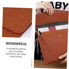 KONTONTY Organizer Briefcase A4 Document Bag Portable Pu Document Envelope Perfect Present