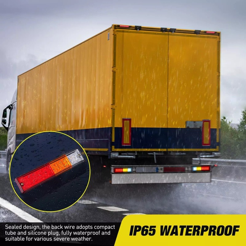 Nilight 2PCS Trailer Tail Light Bar 20LED Brake Running Turn