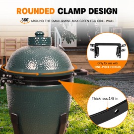 Vankey Hinge Band for Small Big Size Green Egg, Carbon Steel Band Accessories, One-Piece Hinge Replacement Accessories for MiniMax Green Egg, Rust-Proof BBQ Grill Accessory (Fits Small & MiniMax)