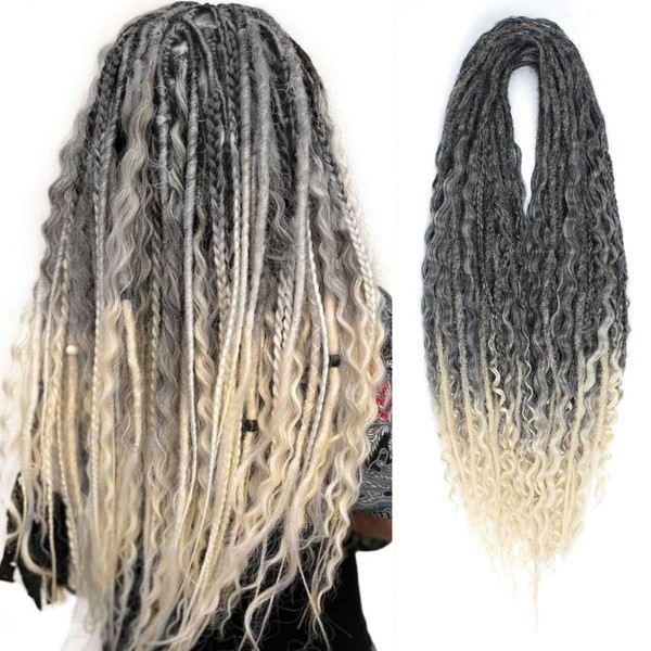Pouweney 24 Inch 30 Strands DE Dreadlock Extensions Sets, 3