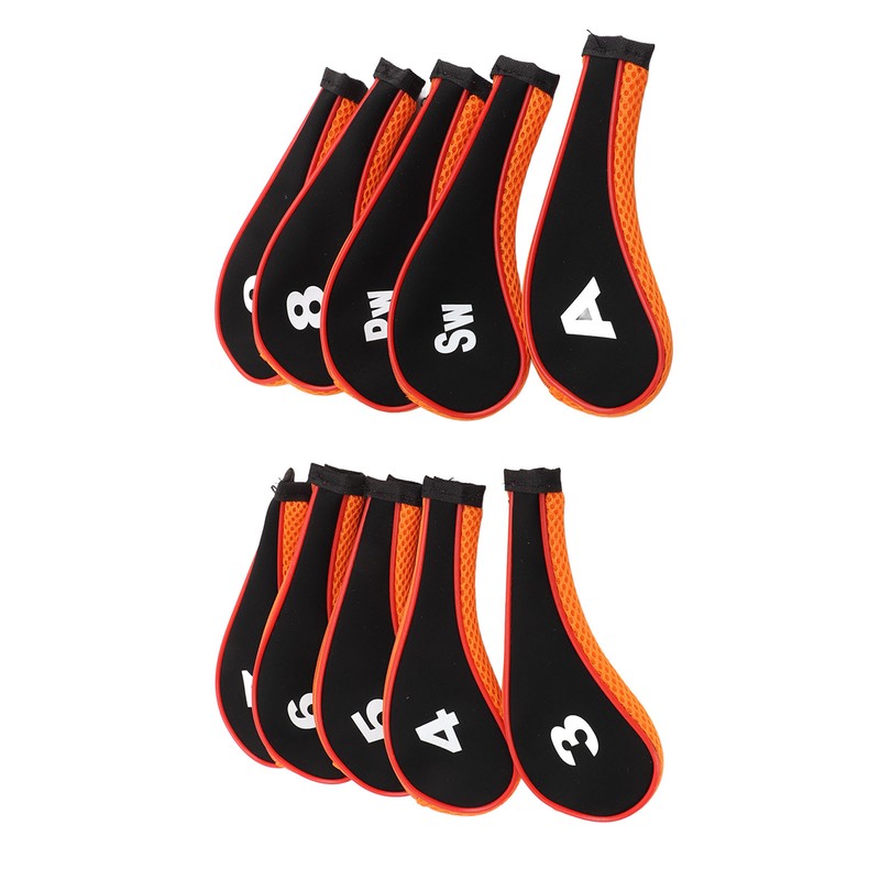 10 Pcs Golf Iron Head Cover Set with Zipper Golf