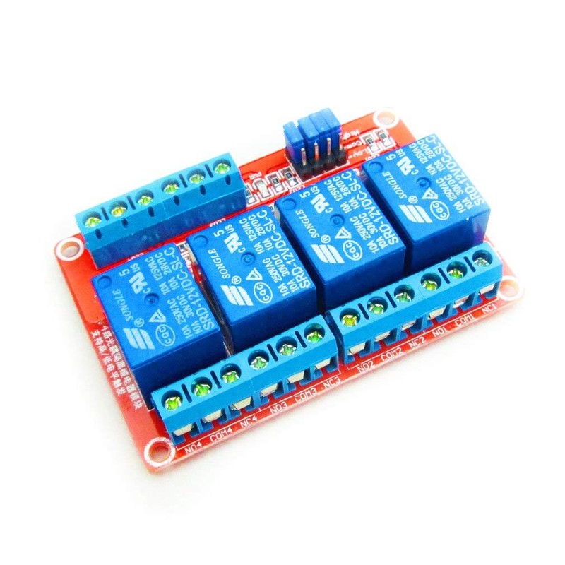 Hailege 2pcs 12V 4 Channel Relay Module with OPTO-Isolated Support