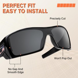 1.5MM Premium Replacement Lenses for Oakley Batwolf OO9101 Sunglass Frame, Perfect Fit - Carbon Black POLARIZED