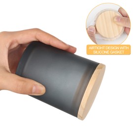 SHOWIN Thick Candle Jars for Making Candles 12 Pcs, 7 OZ Empty Jars with Wood Lids for Candle Making, Sample Container, Frosted Grey