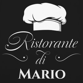 Geschenk mit Namen personalisiert by Shirtracer - Children's Apron Children Boys Girls - Pizza Apron - Ristorante di Name | Gift Pizza Accessories | Pizza Baker I Pizza Fan, 1 black