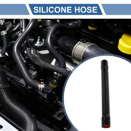 X AUTOHAUX 1 Pcs 38mm 1.50" ID 500mm 19.69" Length 0 Degree Black Red Car Silicone Hose Coolant Hose Universal