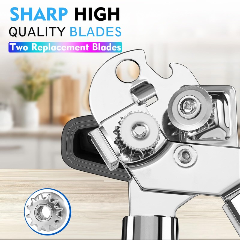 Can Opener Manual Heavy Duty Multifunctional with Magnet Lift [Ergonomic