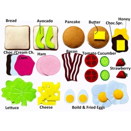Large Breakfast Set with Bread and Pancake/Handmade Felt Play Food for Kids/Pretend Play/Montessori Educational Kitchen Toys/Felt Toy Food for Toddlers and Kids