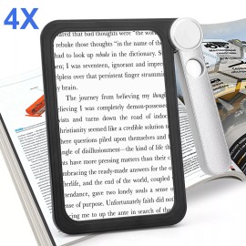 TheSiliconValley Folding Handheld Magnifying Glass 4X Full Page Rectangular Reading Magnifier