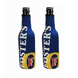 Foster's Australian Beer Bottle Suit Holder Cooler Kaddy Huggie Coolie Set of 2