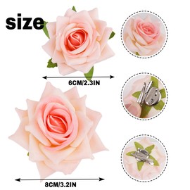 4 PCS Rose Hair Clip Flower Hairpin Brooch Floral Clips, Fabric Rose with Metal Floral Clips Mexican Hair Accessories for Women and Girl Wedding Bridesmaid Photography Travel