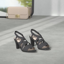 LifeStride Women's Charlotte Heeled Sandal, Black, 4 UK