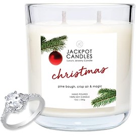Jackpot Candles Christmas Candle with Ring Inside (Surprise Jewelry Valued at 15 to 5,000 Dollars) Ring Size 9