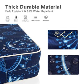 Porch Shield Patio Chair Seat Cushion Covers Set 4, Outdoor Waterproof Fade Resistant Cushion Slipcovers, Replacement Covers Only, 21 x 21 x 4 Inch