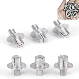 50Pcs Hammer Drive Aluminium Rivets Aluminum Core Rivets with Round Head Knock Type Expansion Aluminum Rivets Drive Rivets Hammer Drive Rivets