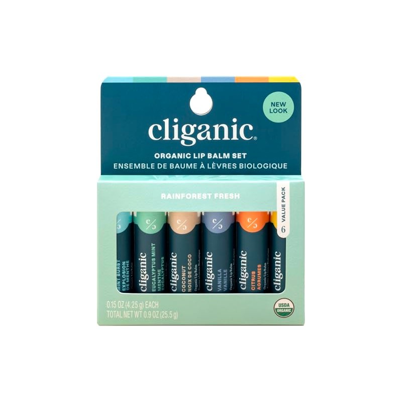 Cliganic Bálsamo Labial Orgánico – Set de 6 Sabores Naturales