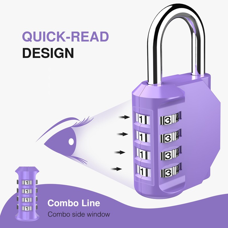 Puroma 1 Pack Combination Lock 4 Digit Locker Lock Outdoor