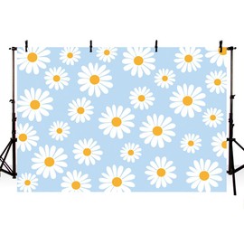 AIBIIN White Daisies Photography Backdrop for Kids Birthday Party Baby Shower Portrait Decoration Photo Props 7x5ft