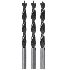 HARFINGTON 3pcs Brad Point Drill Bits 6mm(3/4") Dia Straight Round Shank Drill Metric Brad Point 2.36" Drilling Depth Spiral Twist Drill Bits for Carpenter Woodworking Plastic Rubber