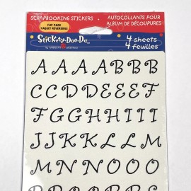 American Greetings NEW Stickety Doo Da Crafts Stickers Black Alphabet Letters 4 Sheets 2 Designs