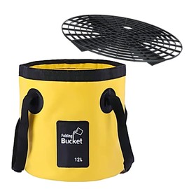 2ndOP Car Wash Bucket Grid Guard Folding Grid Filter for Car Motorcycle Anti-Scratch Tool (12L, Yellow)