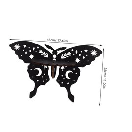 CORHAD Moth Shaped Wall Shelf for Gemstone and Essential Oil Display Rustic Floating Crystal Storage Organizer for Home Decor and Personal Use