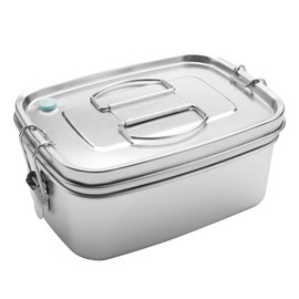 Cucioki Large Capacity Sandwich School Office Lunch Box Bento Dinnerware for Kids Adults Food Container Stainless Steel 1.5L
