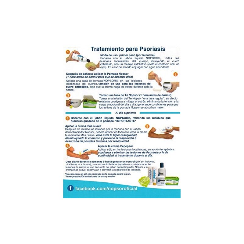 Pomada Nopsor para tratamiento de Psoriasis, uso nocturno