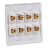 Speaker Wall Plate with 8 Banana Binding Posts, HTTX [2-Gang]