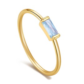 Gold Ring for Women, Birthstone Rings Gold for Women, Stackable Ring for Girls, Gifts for Mother's Birthday, Engagement, Wedding and Promise Rings Jewellery for Women Girls, Copper, No Gemstone