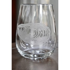 HullSpeed Designs Oyster Engraved Stemless Wine Glasses - set of 2