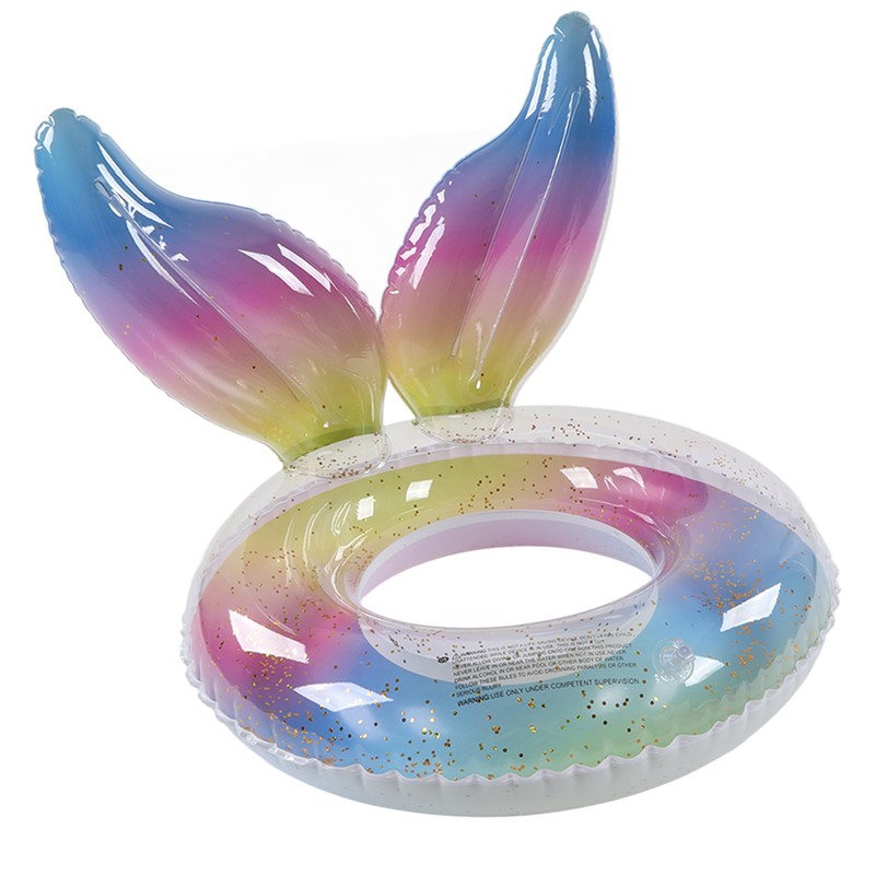 Swimming Ring Sparkling Sequins Rainbow Gradient Wings Swimming Ring Summer