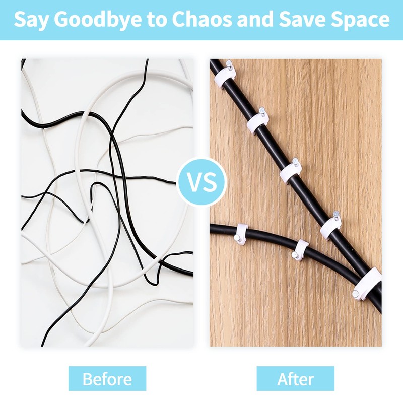 Cable Clips, 10 mm 100 Pcs Nail Clips Strong Durable
