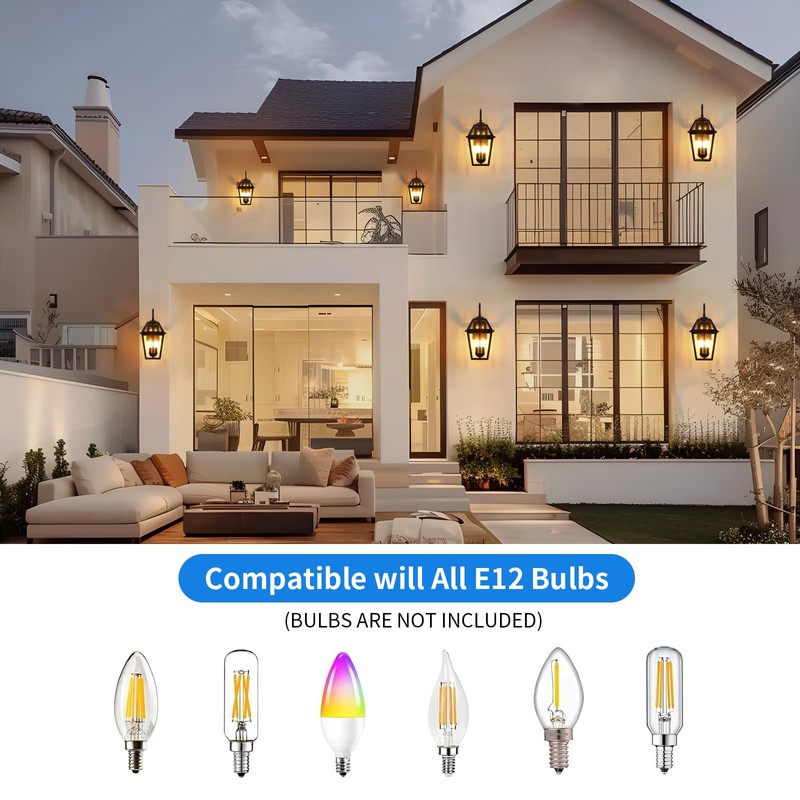 SNRU Large Dusk to Dawn Outdoor Wall Light 3-Light, 18"