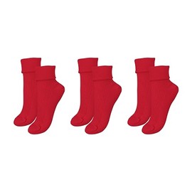 tittimitti 100% Organic Cotton Luxury Women's Socks 3-Pack. Made in Italy. (US, Numeric, 8, 10, Regular, Regular, Scarlet Red)