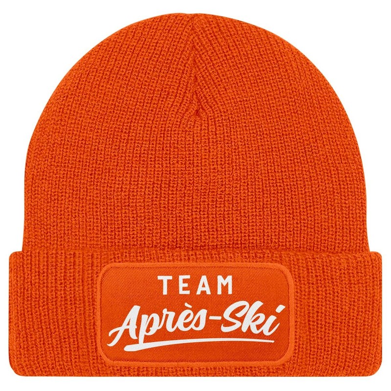 MoonWorks® Men's Beanie with Patch Knitted Hat with Saying Skiing