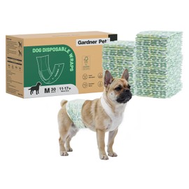 Gardner Pet Male Dog Diapers Disposable 30 Ct, Male Dog Wraps with Wetness Indicator & Flashdry Gel Technology, Dog Diapers Male for Puppy Training, Marking, Incontinence, Travel - Medium