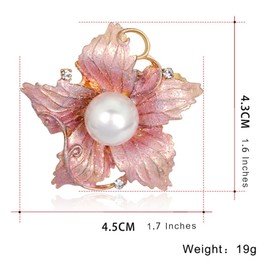 FAIRYGATE Wedding Flower Brooches Pearl Brooch Pins Floral Fancy Vintage Style Lapel Pin Created Crystal Brooches for Women Ladies B4115