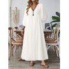 Celmia Cotton Dress for Women Summer Boho Puff Sleeve Linen