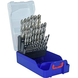 TIVOLY - Set of 25 HSS Metal Drill Bits - Drilling Standard Steels - Self-Centering Tip - Ø1/25 to Ø17/32 by 1/50"