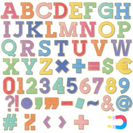 Engrowtic 152 Pcs Magnetic Letters Numbers Set 2'' Magnetic Letters Numbers for Whiteboard Classroom Fridge Magnetic Alphabet Letters Kit for Educational Tool Home Learning(Black Stitch Bold Block)